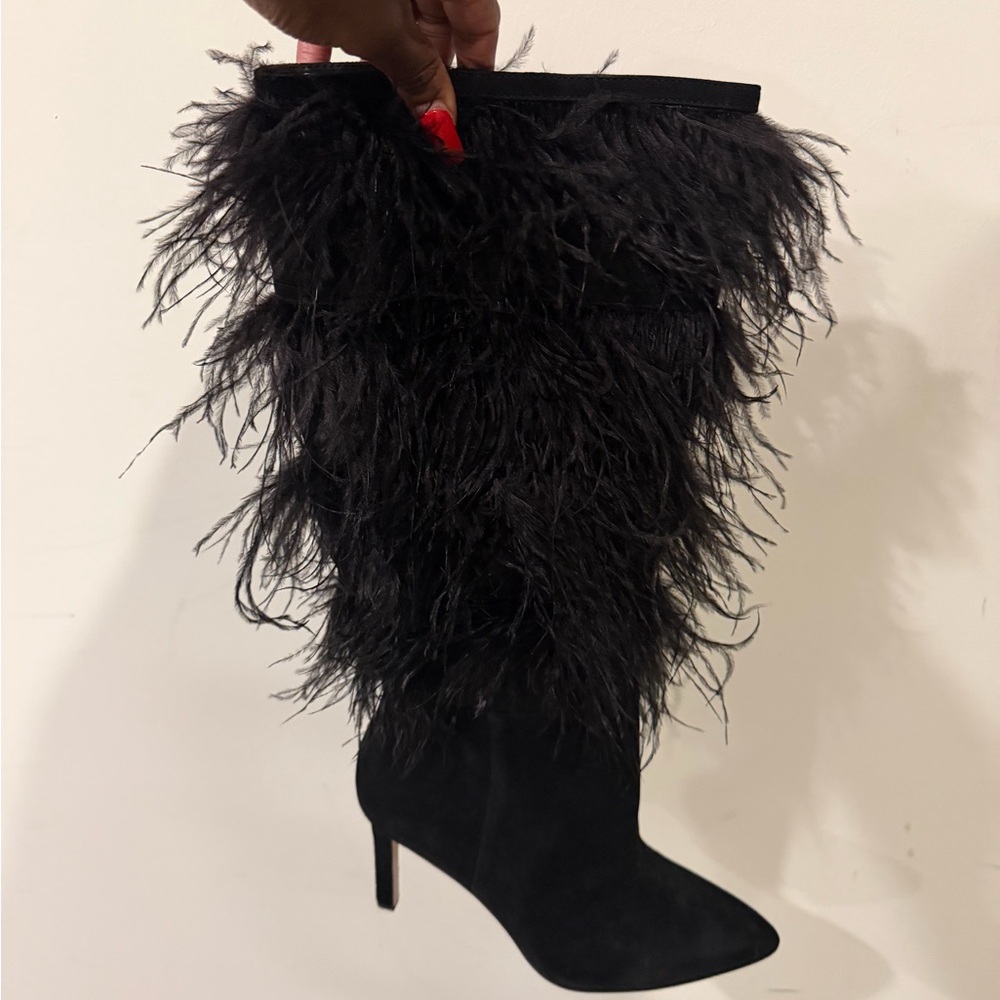 Gianni Bini Feather Stiletto Boots